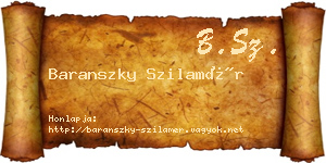 Baranszky Szilamér névjegykártya